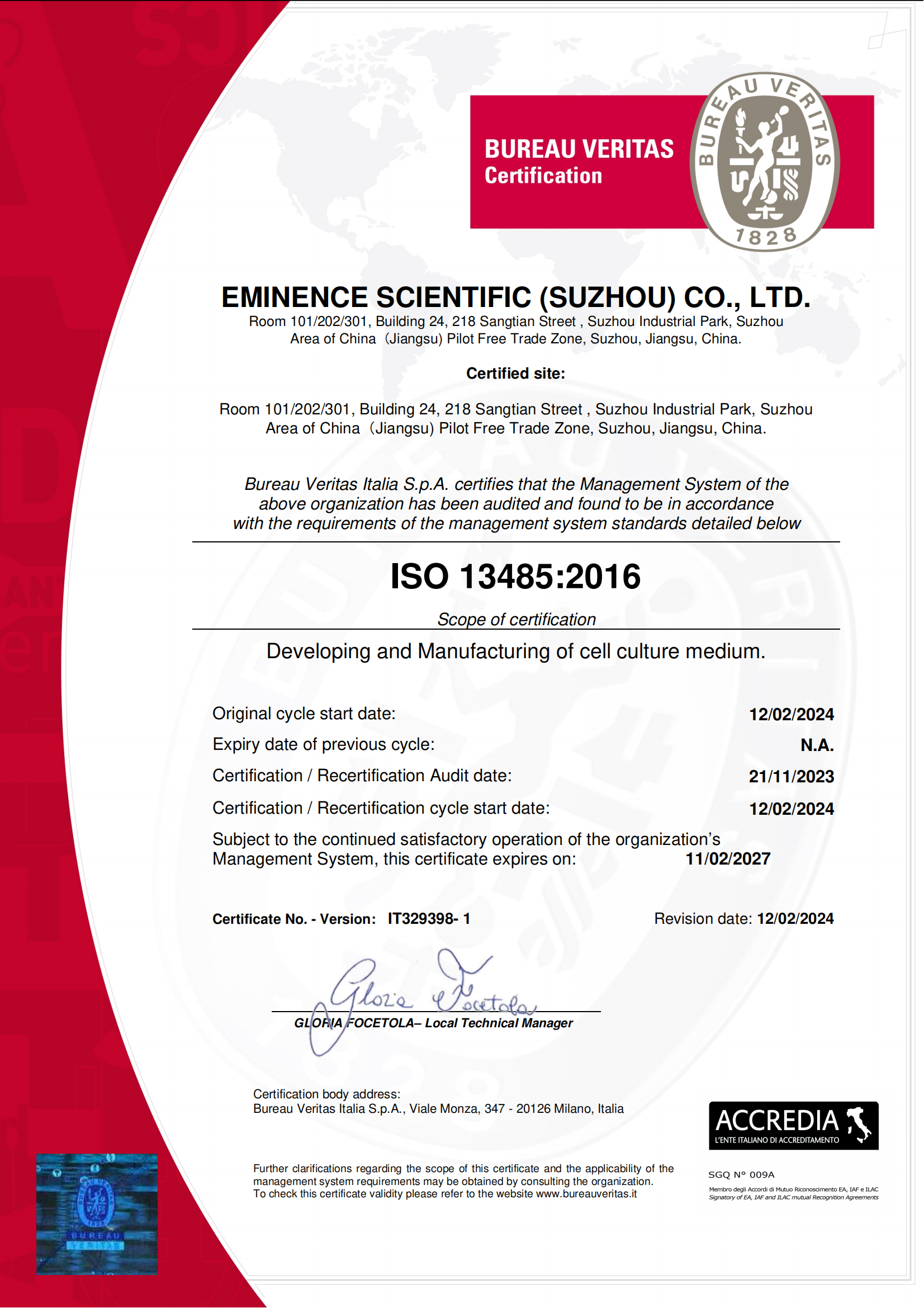 Certificate - ENG-- 13485 ENG-- EMINENCE SCIENTIFIC (SUZHOU) CO., LTD._00